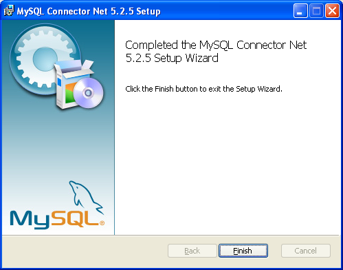 Connector/NET Windows Installer - Finish
              installation 