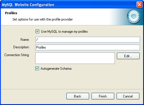 MySQL Website Configuration Tool -
          Profiles