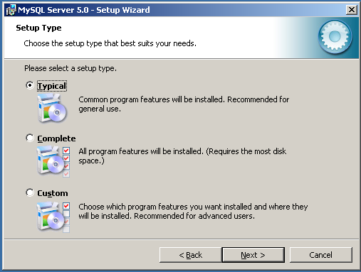 MySQL Installer Setup type
            (Windows)