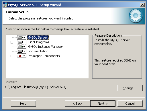 MySQL Installer Custom Installation
            (Windows)