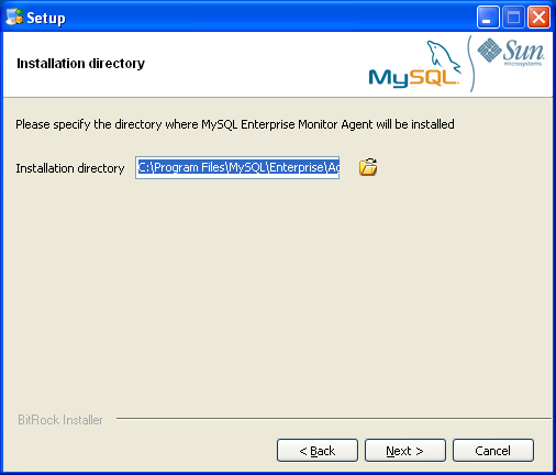 MySQL Enterprise Monitor: Installing
              Agent on Windows: Installation Directory