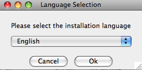 MySQL Enterprise Monitor: Installing
              Monitor on OS X: Language Selection
