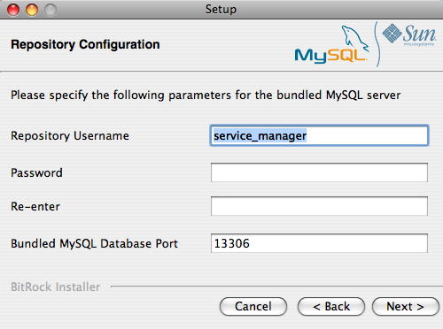 MySQL Enterprise Monitor: Installing
              Monitor on OS X: Repository Configuration