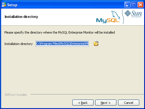 MySQL Enterprise Monitor: Installing
              Monitor on Windows: Installation Directory
